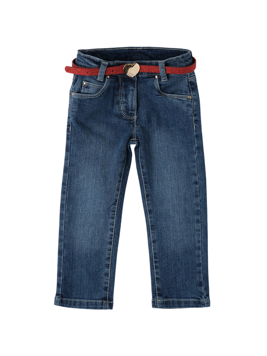 iDo jeans bambina con cintura lavaggio blu