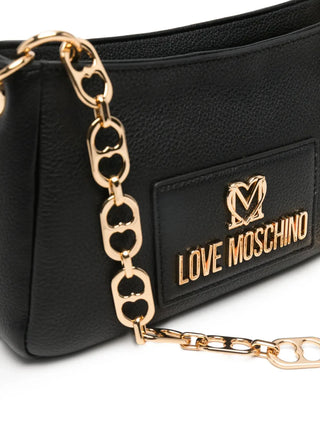 Love Moschino borsa a spalla in ecopelle martellata nero