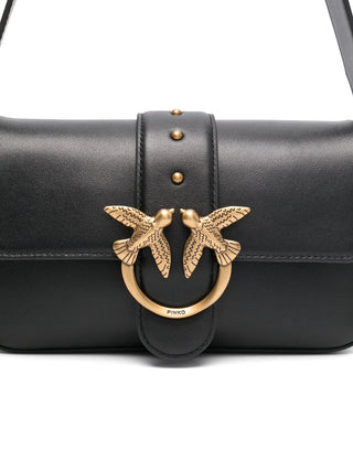 Pinko borsa Love Bag One Mini Slouchy in pelle nero oro