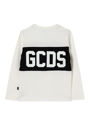 Gcds T-shirt manica lunga bambino bianco latte B2JU2214JF1 BONE GCDS