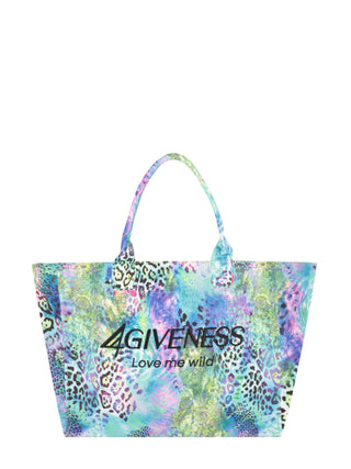 4giveness borsa mare donna in fantasia verde viola