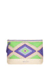 Me Fui pochette donna in fantasia tropicale verde viola