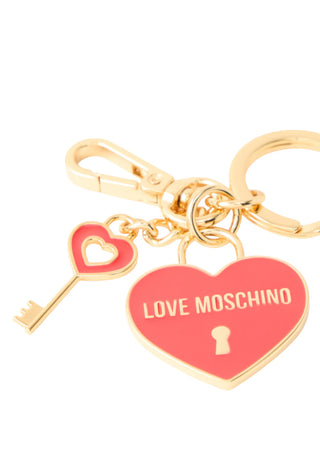 Love Moschino portachiavi con lucchetto Heart oro rossoLove Moschino portachiavi con lucchetto Heart oro rosso