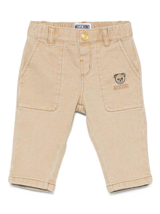 Moschino pantaloni neonato con orsetto beige MUP05L-LXE61 20404 MOSCHINO 
