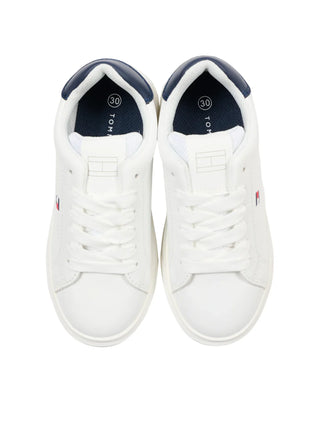 Tommy Hilfiger sneakers bambino in ecopelle bianco