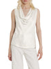 Relish blusa smanicata Wolfy in raso avorio