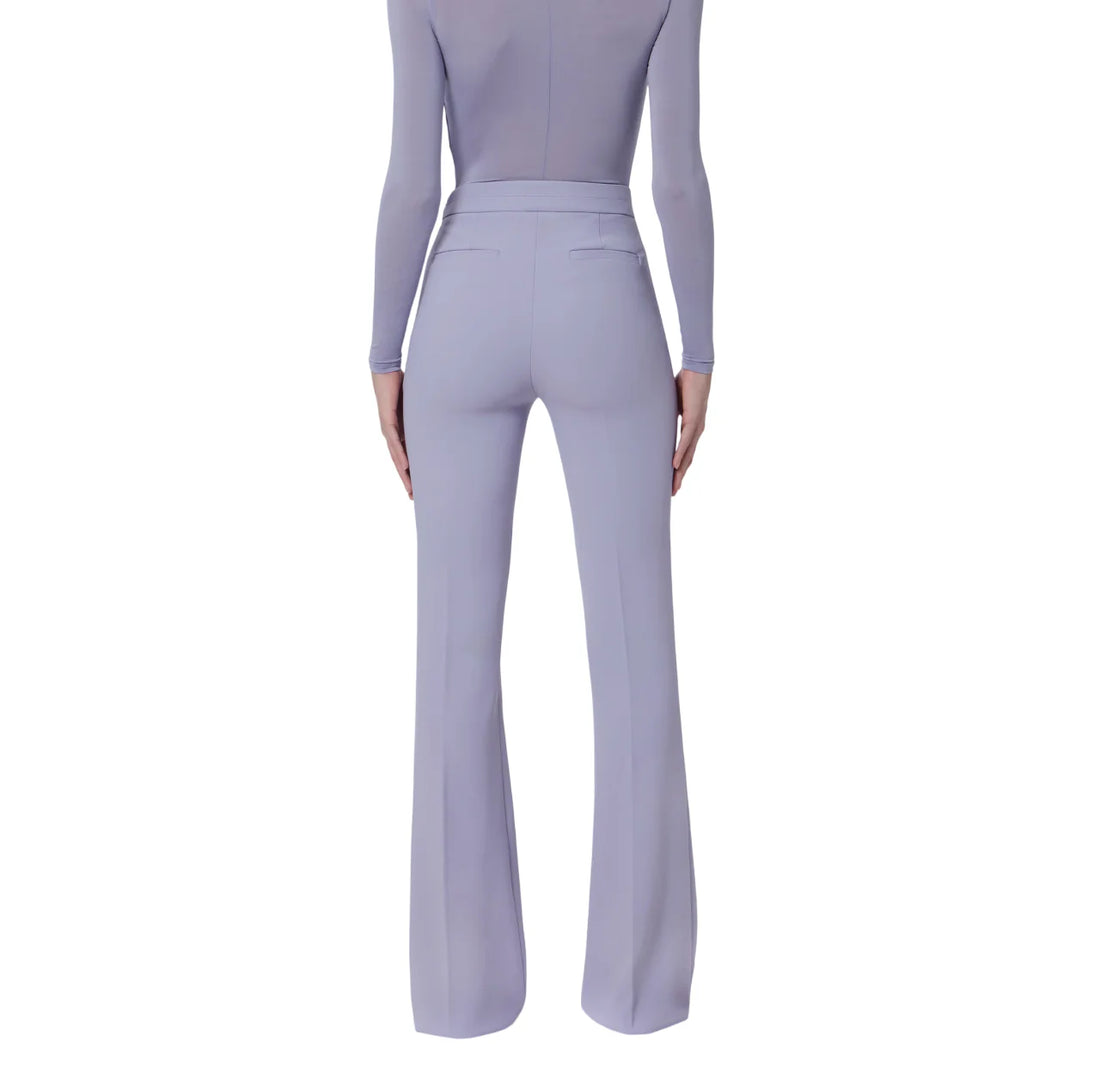 Elisabetta Franchi pantaloni a zampa in tessuto crepe lilla
