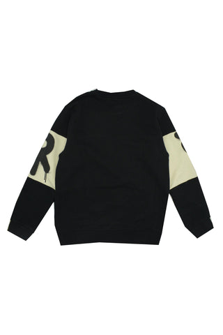 Disclaimer felpa bambino con banda logo nero 58685 NERO-LATTE DISCLAIMER