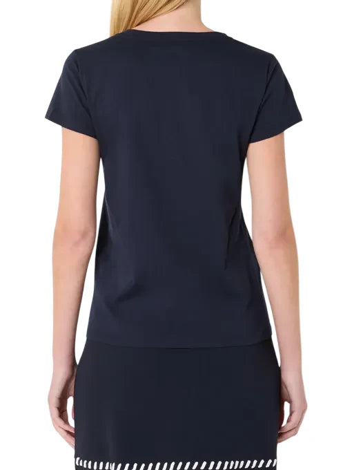 Liu Jo T-shirt manica corta con logo gioiello blu