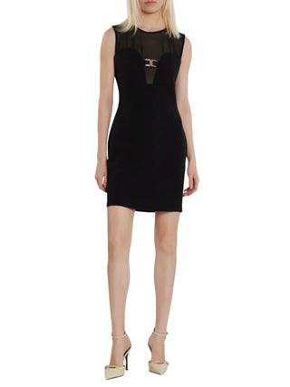 Relish abito corto Sabine con trasparenze nero