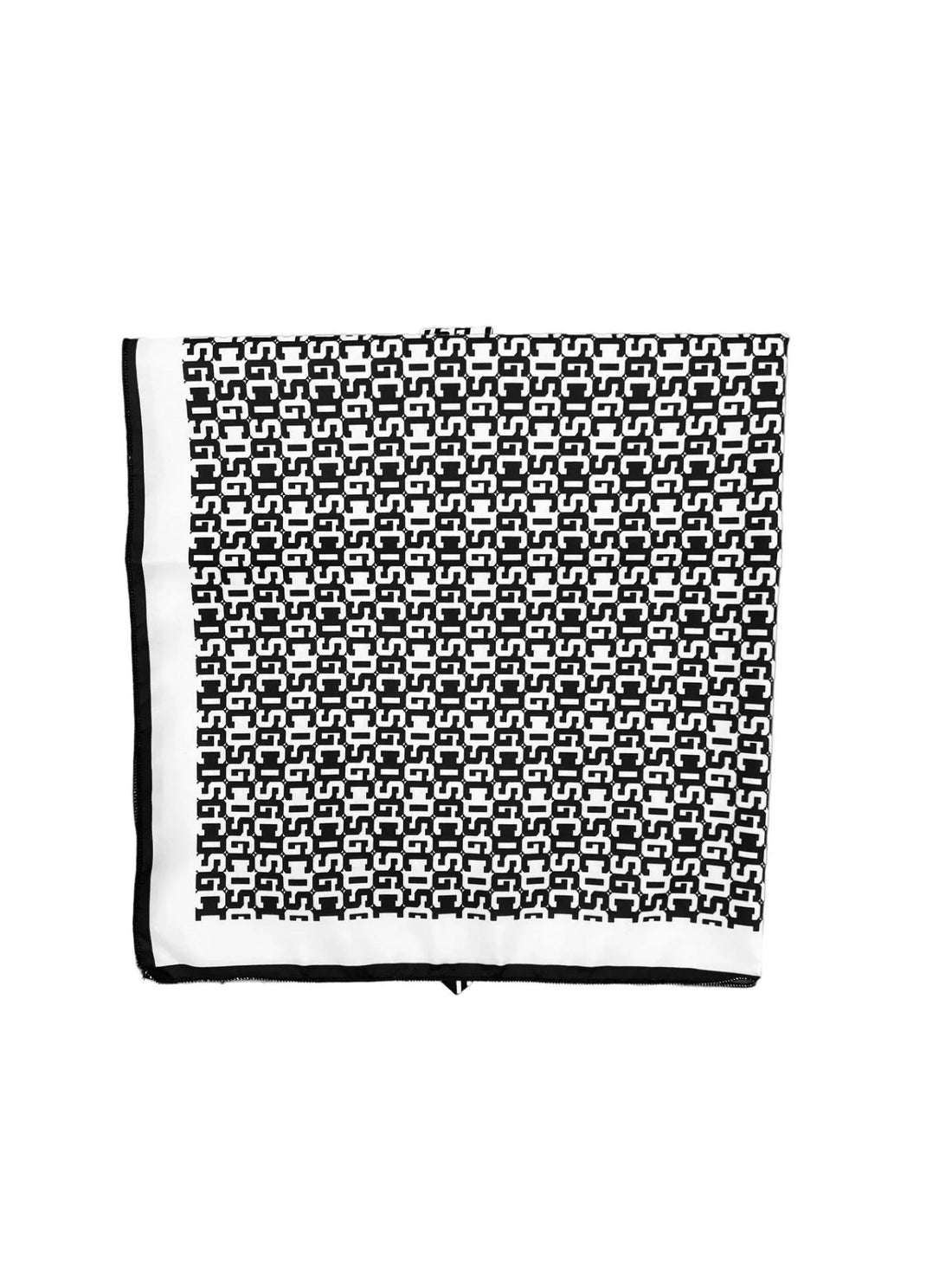 Gcds foulard unisex bambino con logo all over nero bianco