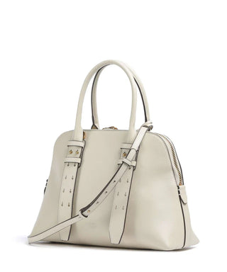 Pinko borsa Bowling Bag Medium in pelle bianco oro