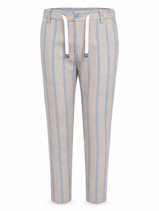 Emanuel Pris pantaloni bambino slim fantasia gessata beige