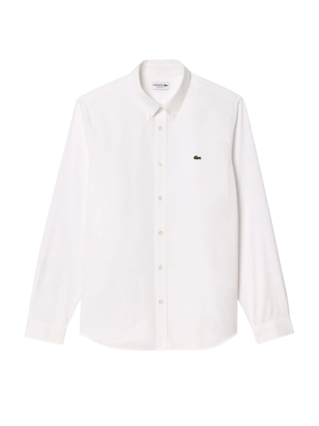 Lacoste camicia uomo manica lunga in cotone bianco