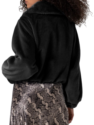 Surkana pelliccia ecologica con zip nero 555LAPE422 00 SURKANA