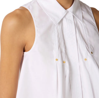 Elisabetta Franchi camicia crop in cotone bianco