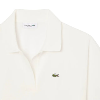 Lacoste polo manica corta donna in piquè avorio