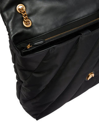 Pinko borsa Love Puff Extra in nylon trapuntato nero