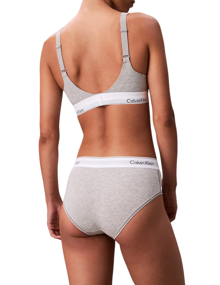 Calvin Klein reggiseno donna con fascia logata grigio