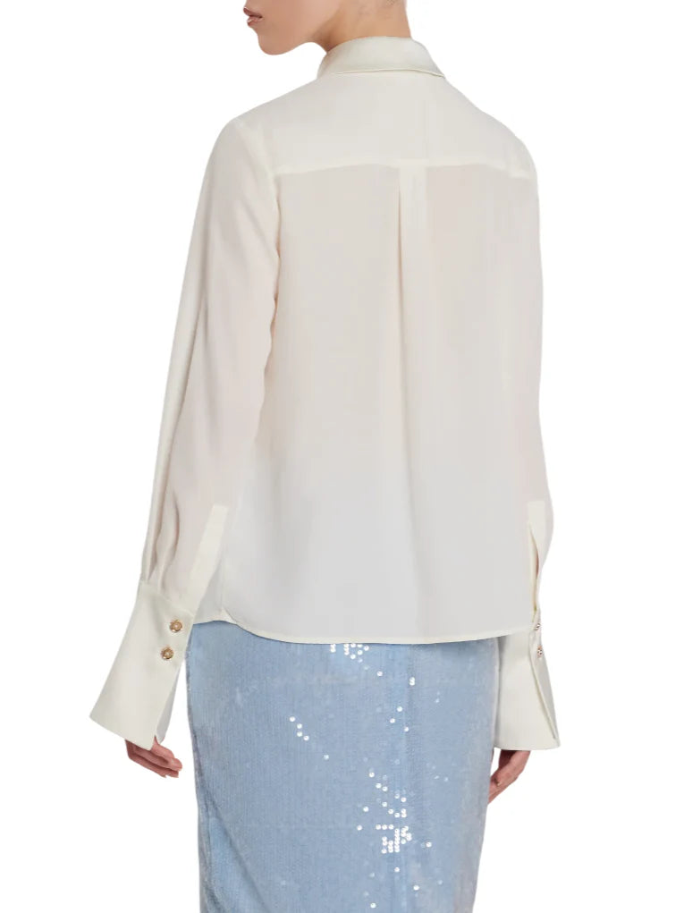 Relish camicia Ghini manica lunga con dettagli gioiello bianco latte