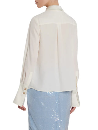 Relish camicia Ghini manica lunga con dettagli gioiello bianco latte