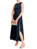 Vicolo abito lungo smanicato in cotone blu
