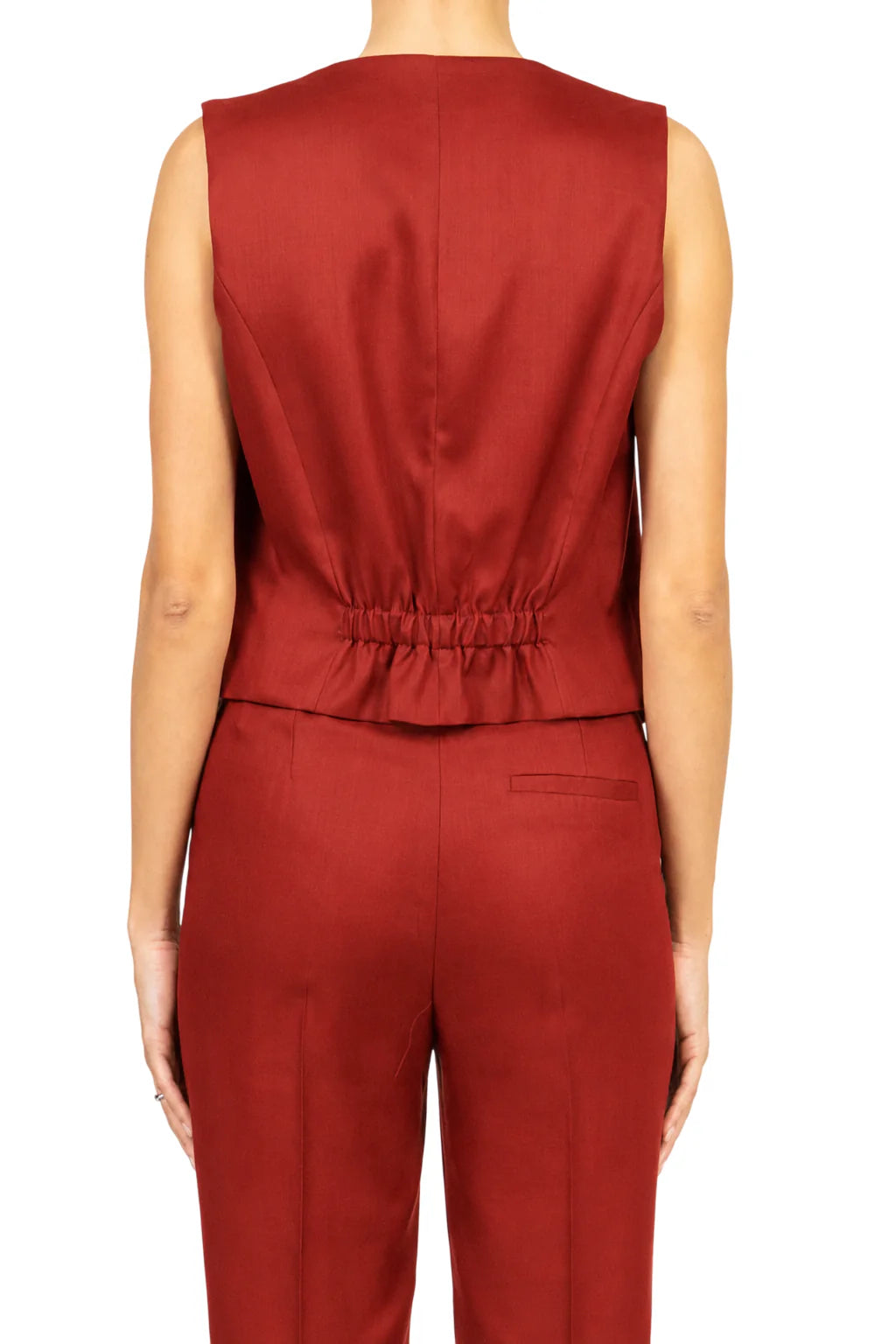 Vicolo gilet donna in lyocell ruggine