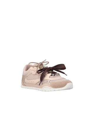 Pinko sneakers Yulia in pelle e mesh doppi lacci rosa