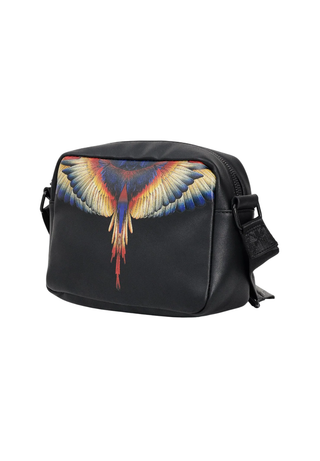 County of Milan borsa a tracolla donna in ecopelle nero COMAF250145 NERO-YELLOW WINGS COUNTY OF MILAN 