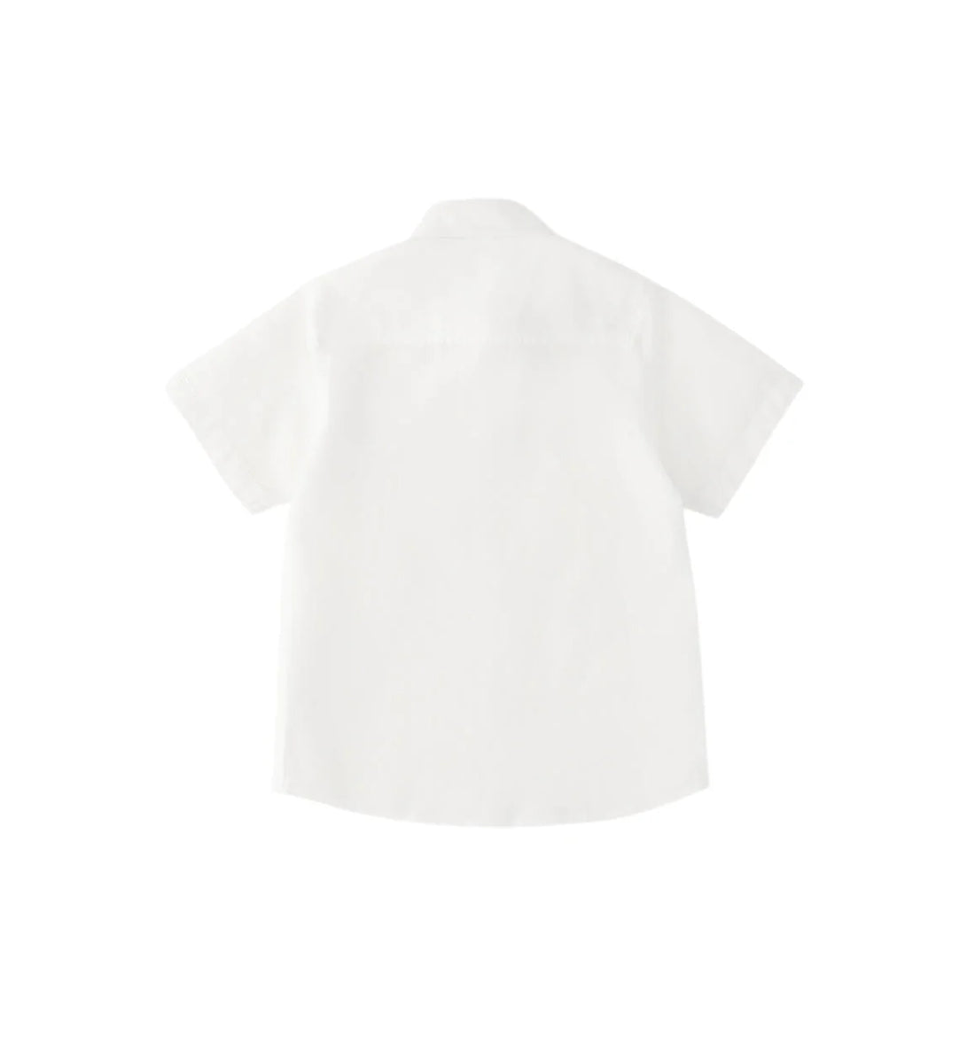 iDo camicia manica corta bambino misto lino bianco