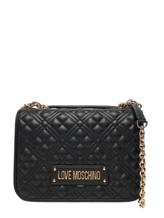 Love Moschino borsa a spalla in ecopelle trapuntata nero oro JC4000PP0N-LA0 000 MOSCHINO LOVE 
