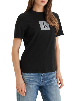 Calvin Klein JeansT-shirt manica corta donna stampa logo nero