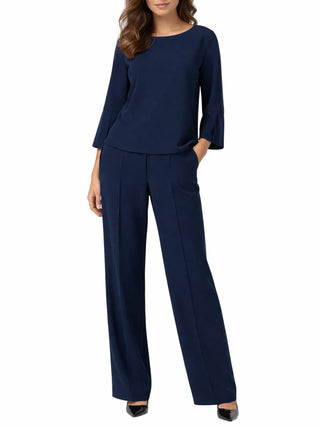 Sandro Ferrone completo donna blusa e pantaloni blu