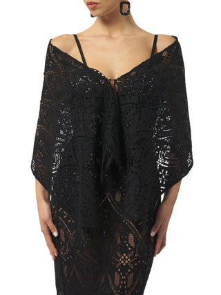 Silence stola donna Bloom in pizzo nero