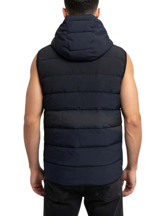 Icon gilet imbottito trapuntato uomo con cappuccio nero