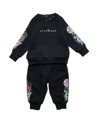 John Richmond completo neonata in felpa con stampe floreali nero RIA25065CF BLACK John RICHMOND