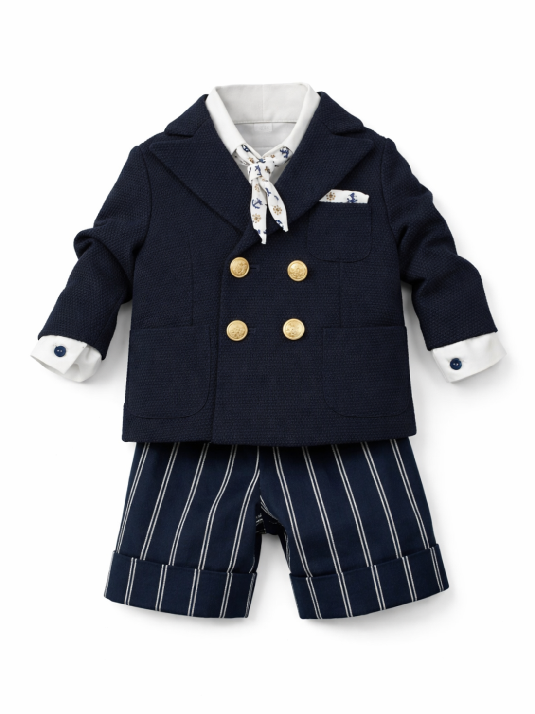 Colori Chiari completo elegante neonato giacca camicia bermuda blu