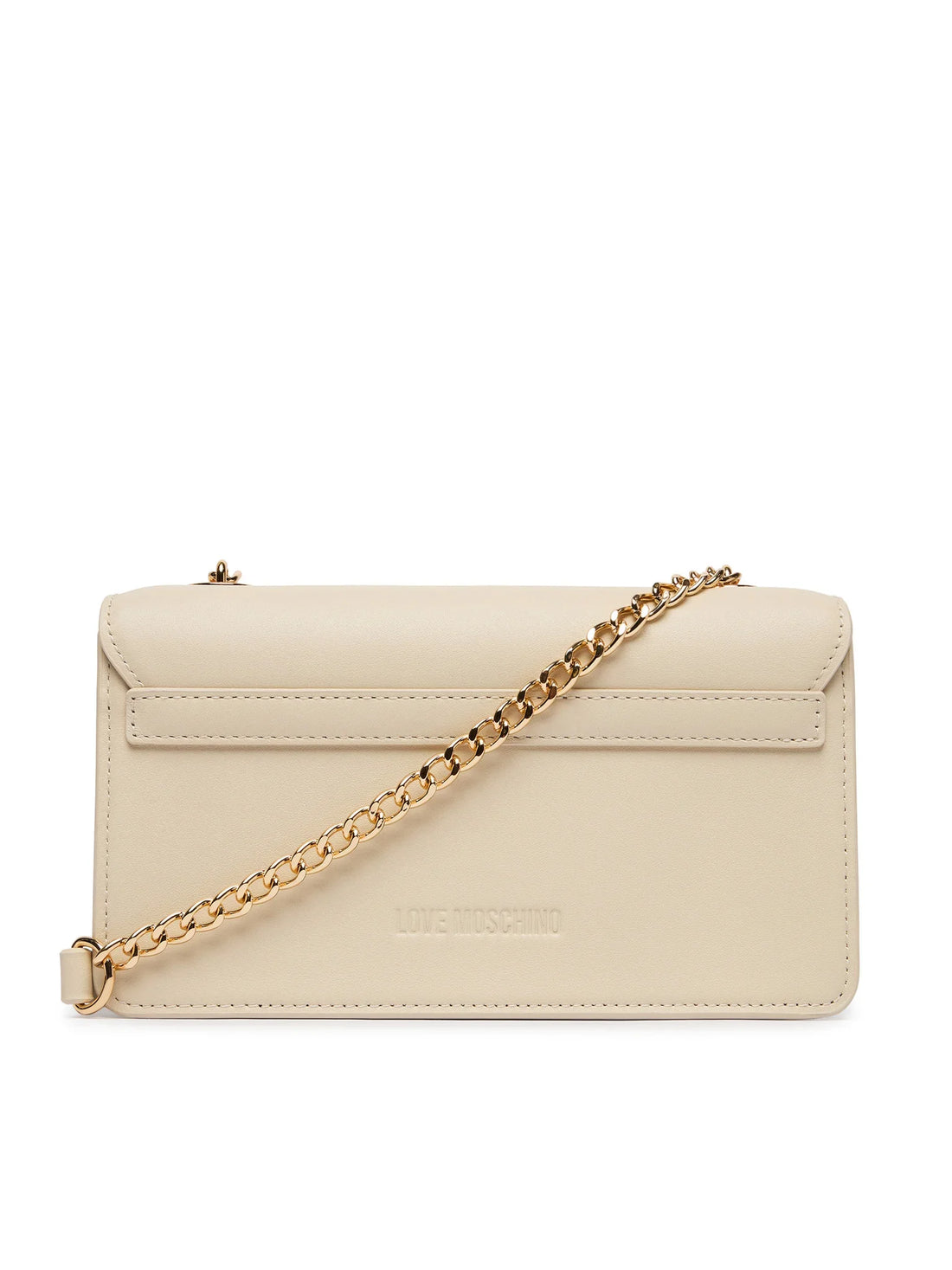 Love Moschino borsa a tracolla con placca logo ecrù