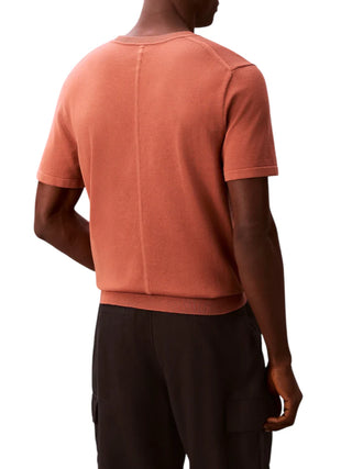 Calvin Klein maglia uomo manica corta in cotone arancio