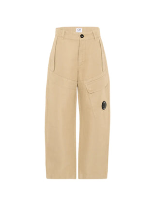 C.P. Company pantaloni cargo bambino misto lino beige
