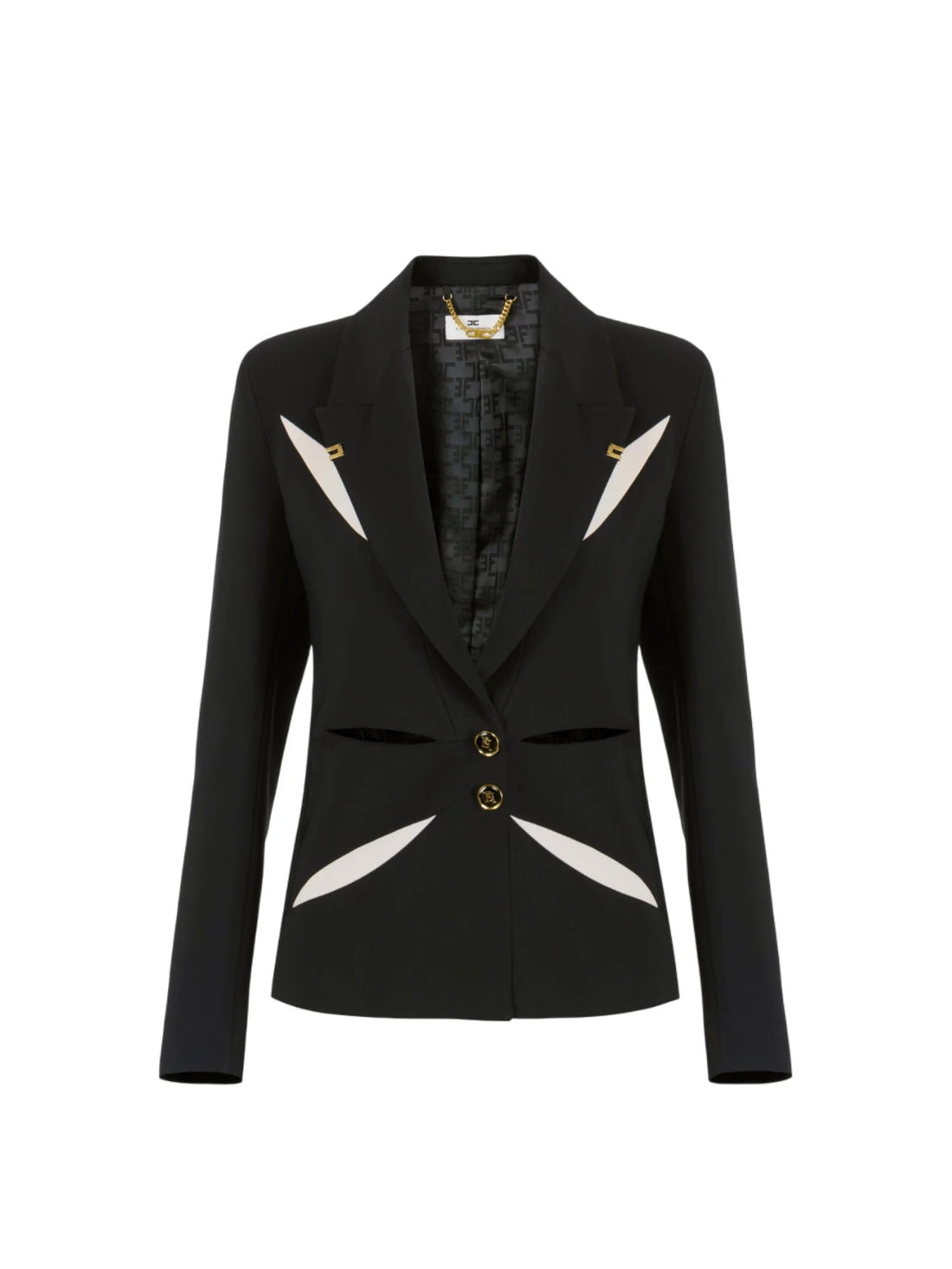 Elisabetta Franchi giacca blazer con aperture cut out nero