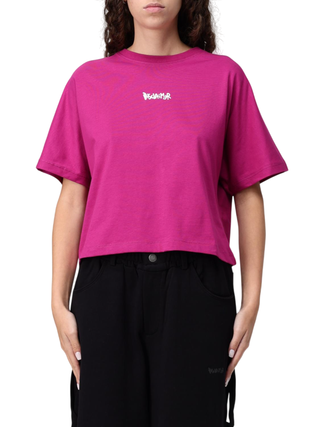 Disclaimer T-shirt crop manica corta viola 55151 BORGOGNA-ST.BIANCA DISCLAIMER 
