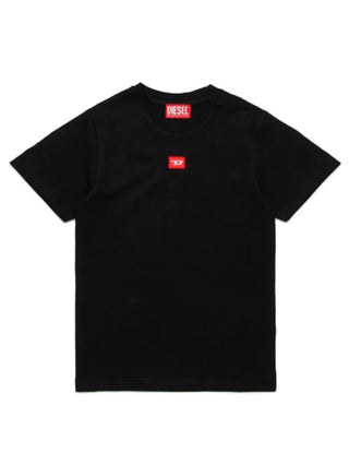 Diesel T-shirt manica corta con patch logato nero