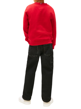 Tommy Hilfiger felpa bambino con logo iconico rosso