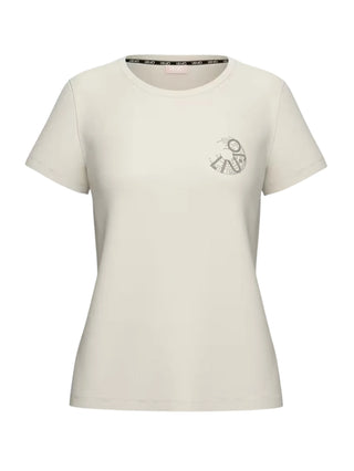 Liu Jo T-shirt manica corta con logo strass panna