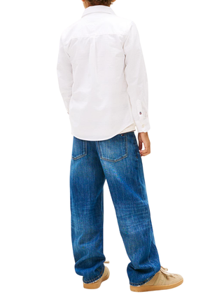 Tommy Hilfiger camicia bambino manica lunga bianco