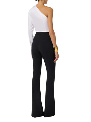 Elisabetta Franchi pantaloni a zampa in tessuto crepe nero