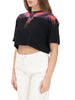 County of Milan T-shirt crop donna stampa iconica nero