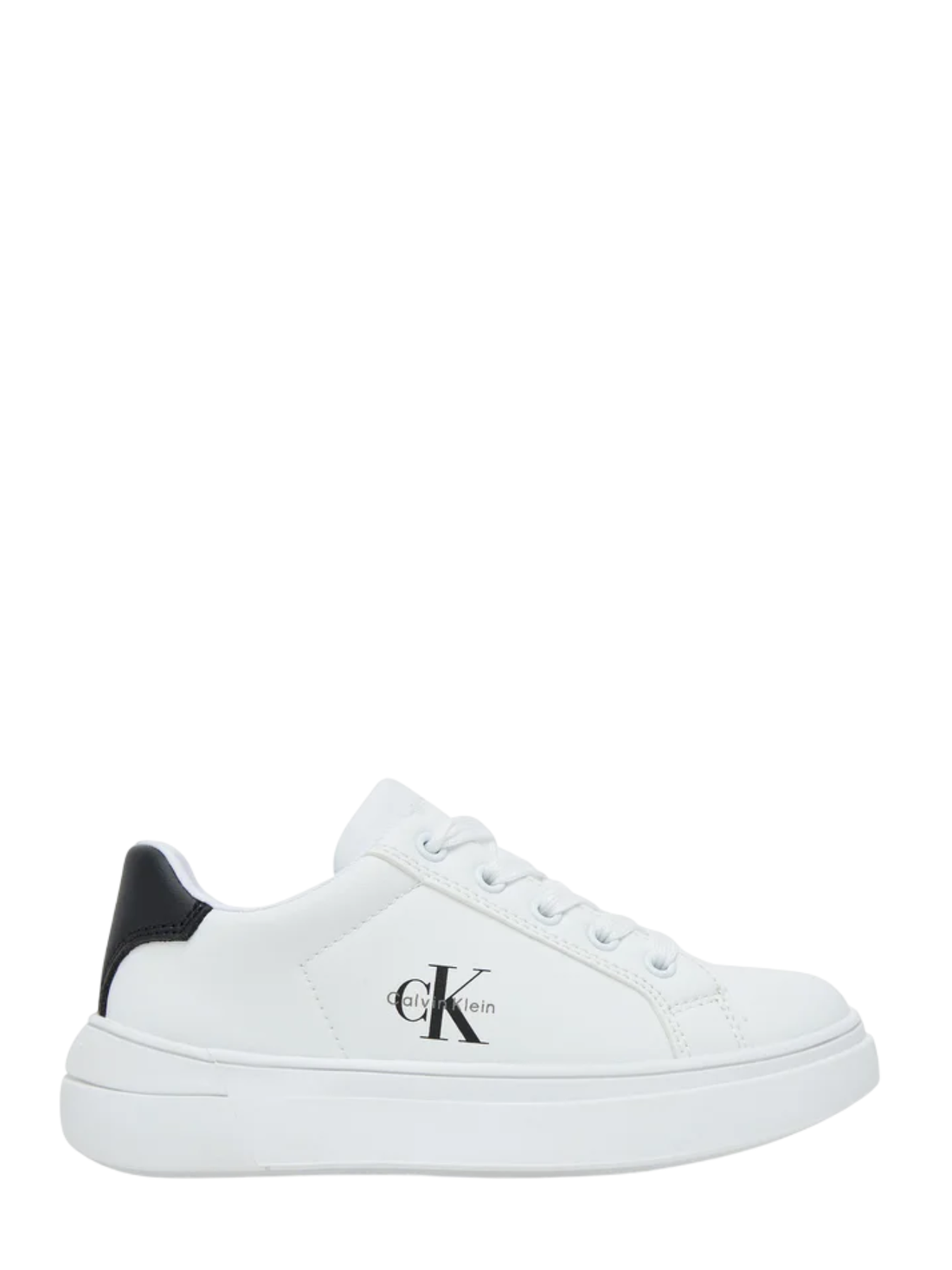 Calvin Klein Jeans sneakers bambino in ecopelle bianco