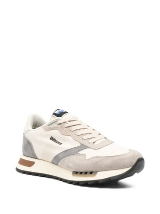 Blauer sneakers Ryder in suede e tessuto beige grigio